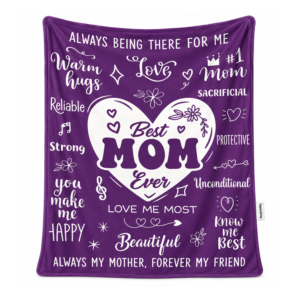 Purple Best Mom Ever Blanket