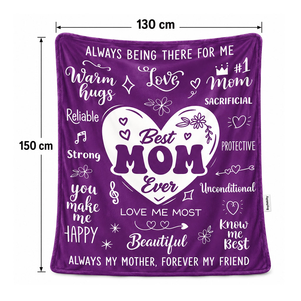 Purple Best Mom Ever Blanket