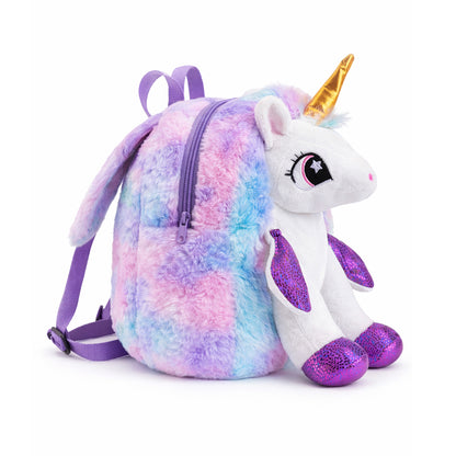 Magical Unicorn Plush Backpack - Purple