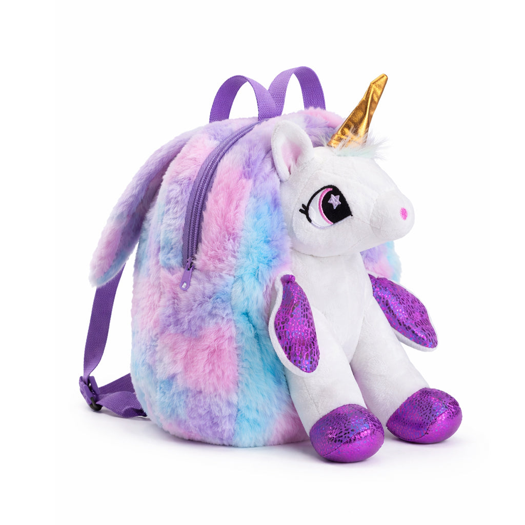 Purple Plush Unicorn Backpack - BuyAbility