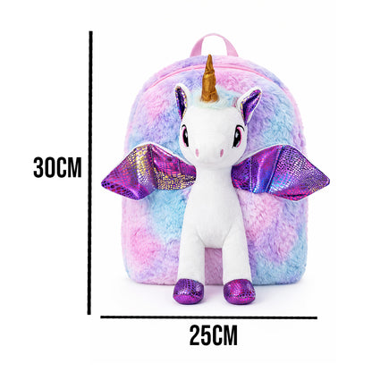 Magical Unicorn Plush Backpack - Purple