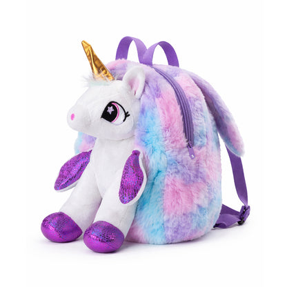 Magical Unicorn Plush Backpack - Purple