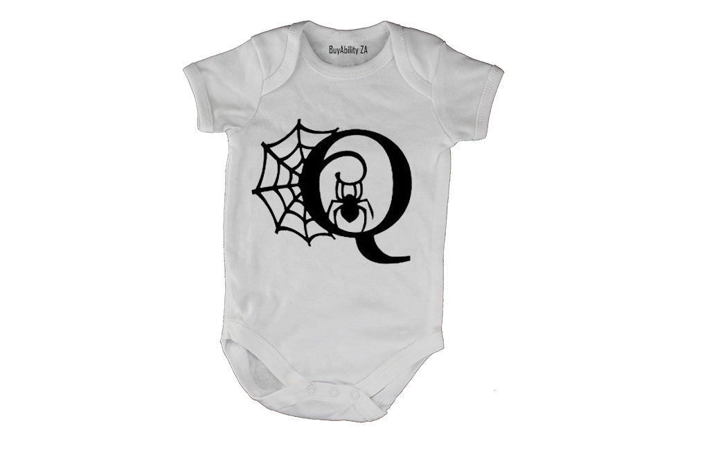 Q - Halloween Spiderweb - Baby Grow