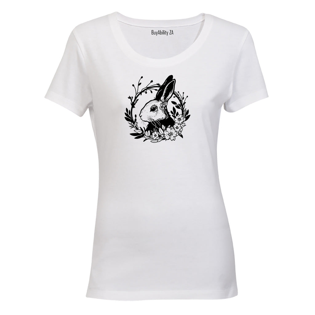 Rabbit Wreath - Ladies - T-Shirt