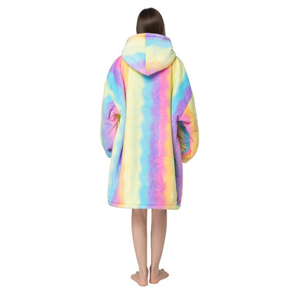 Over-sized Rainbow Fleece Hoodie - One Size