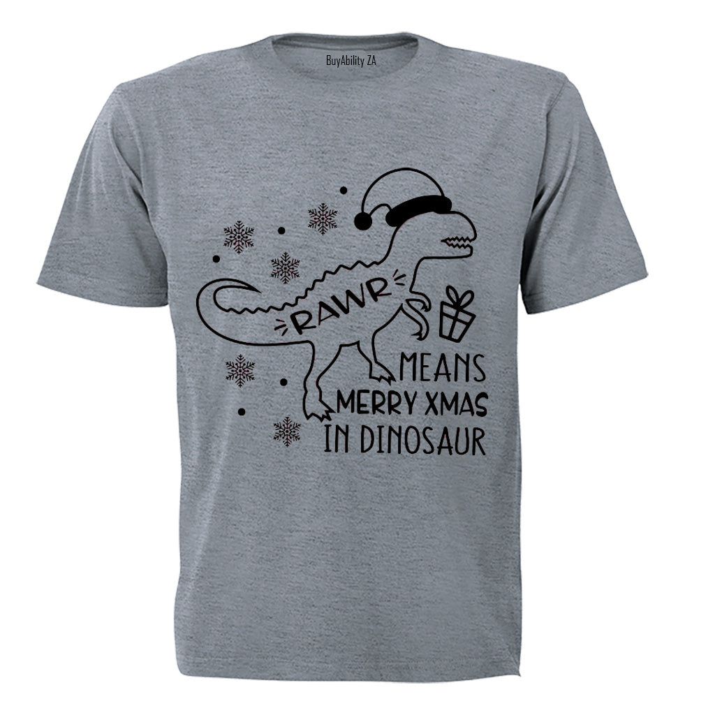 Rawr, Dino - Christmas - Kids T-Shirt