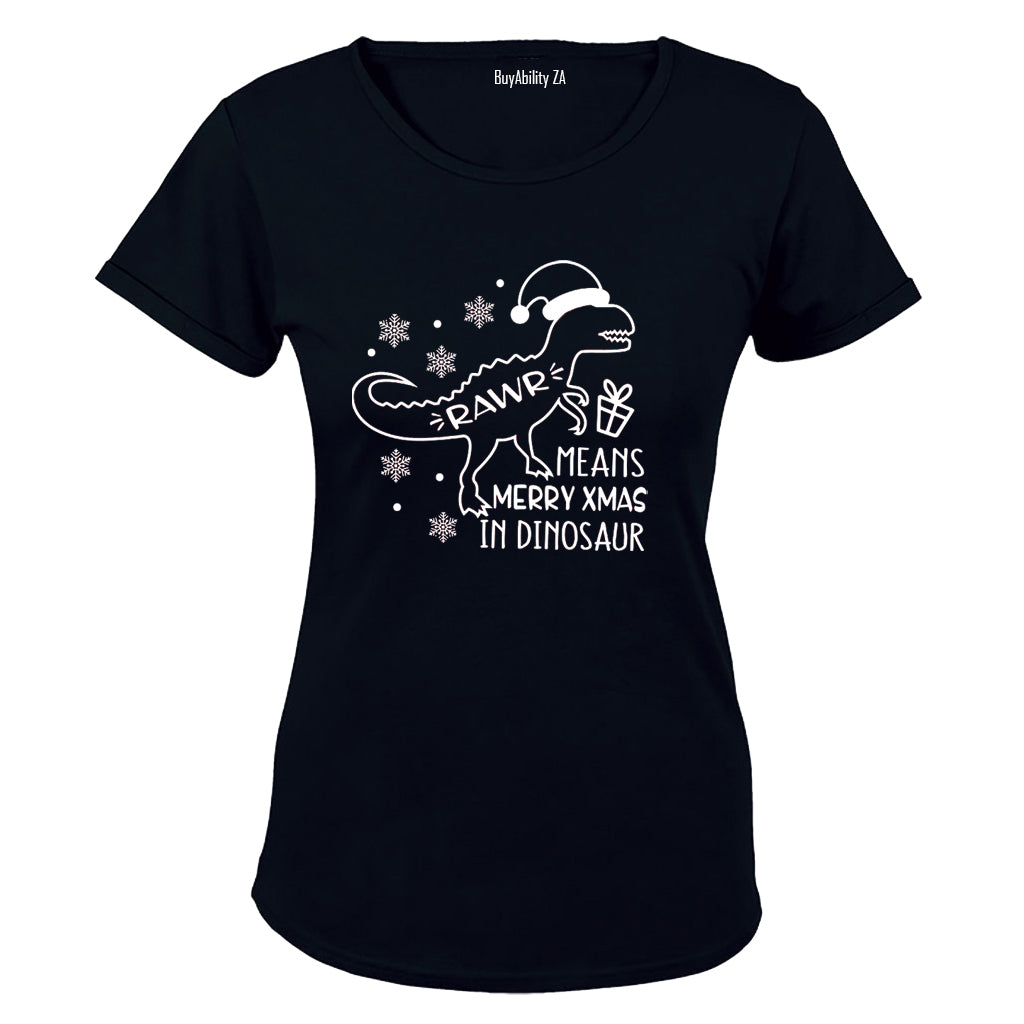 Rawr, Dino - Christmas - Ladies - T-Shirt