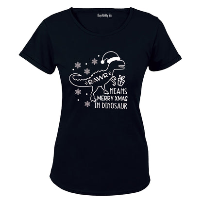 Rawr, Dino - Christmas - Ladies - T-Shirt
