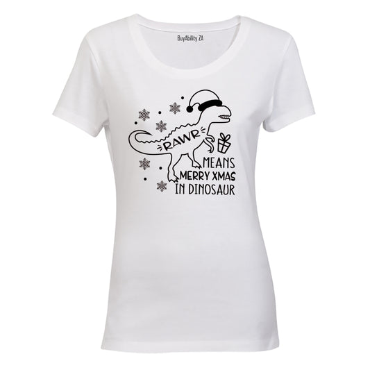 Rawr, Dino - Christmas - Ladies - T-Shirt