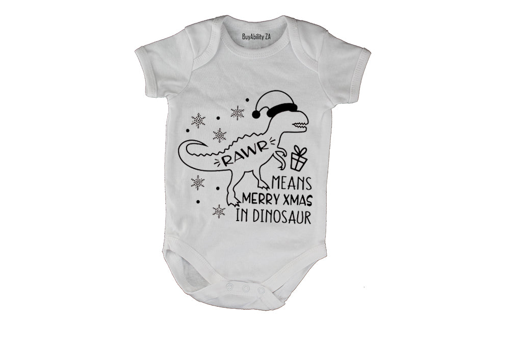 Rawr, Dino - Christmas - Baby Grow