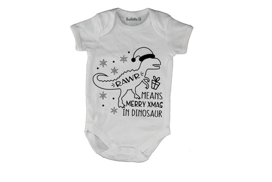 Rawr, Dino - Christmas - Baby Grow