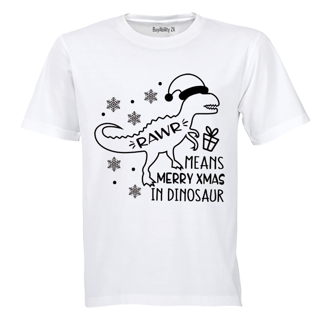 Rawr, Dino - Christmas - Adults - T-Shirt - BuyAbility