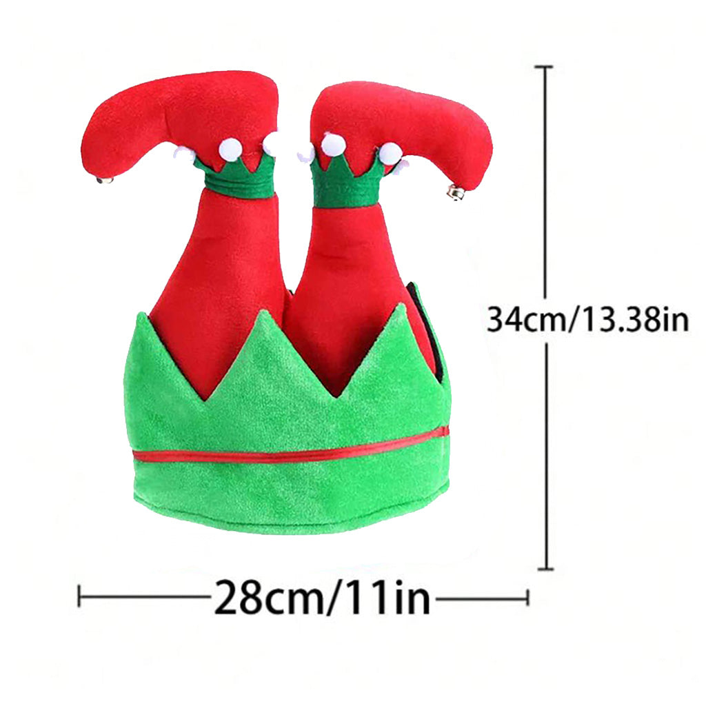 Red & Green Christmas Elf Pants Hat