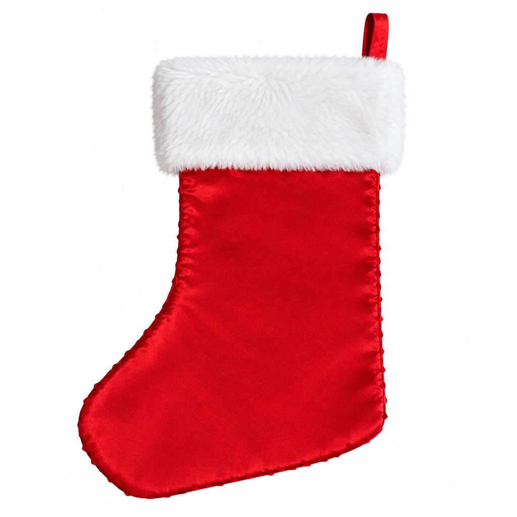 40cm Luxury Shimmer Christmas Stocking - Red