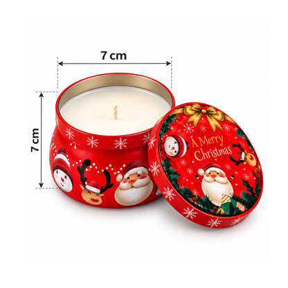 "A Merry Christmas" Festive Friends - Candle in Decorative Tin - Red