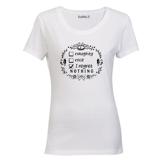 Regret Nothing - Christmas Wreath - Ladies - T-Shirt