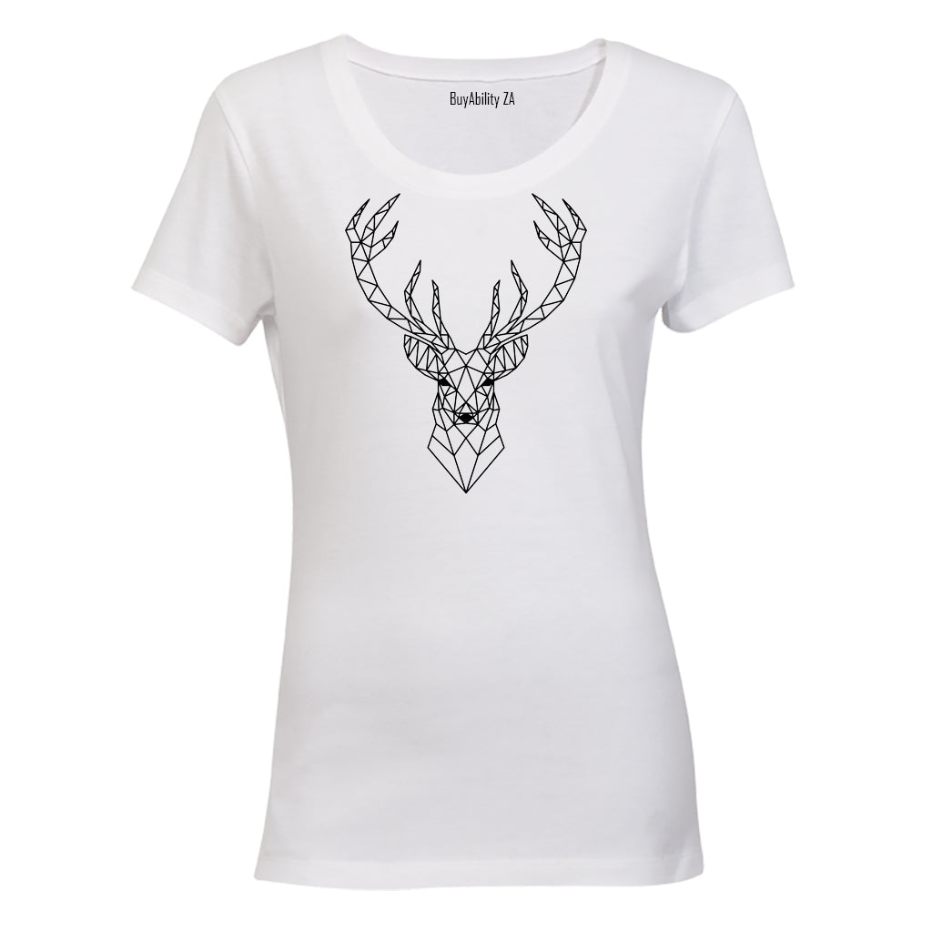 Reindeer Stencil - Christmas - Ladies - T-Shirt
