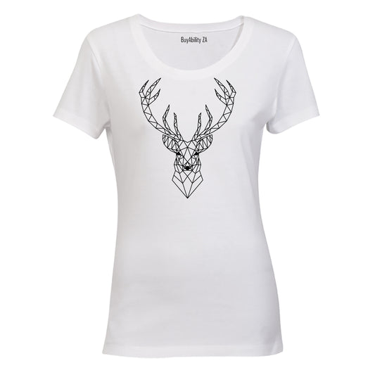 Reindeer Stencil - Christmas - Ladies - T-Shirt