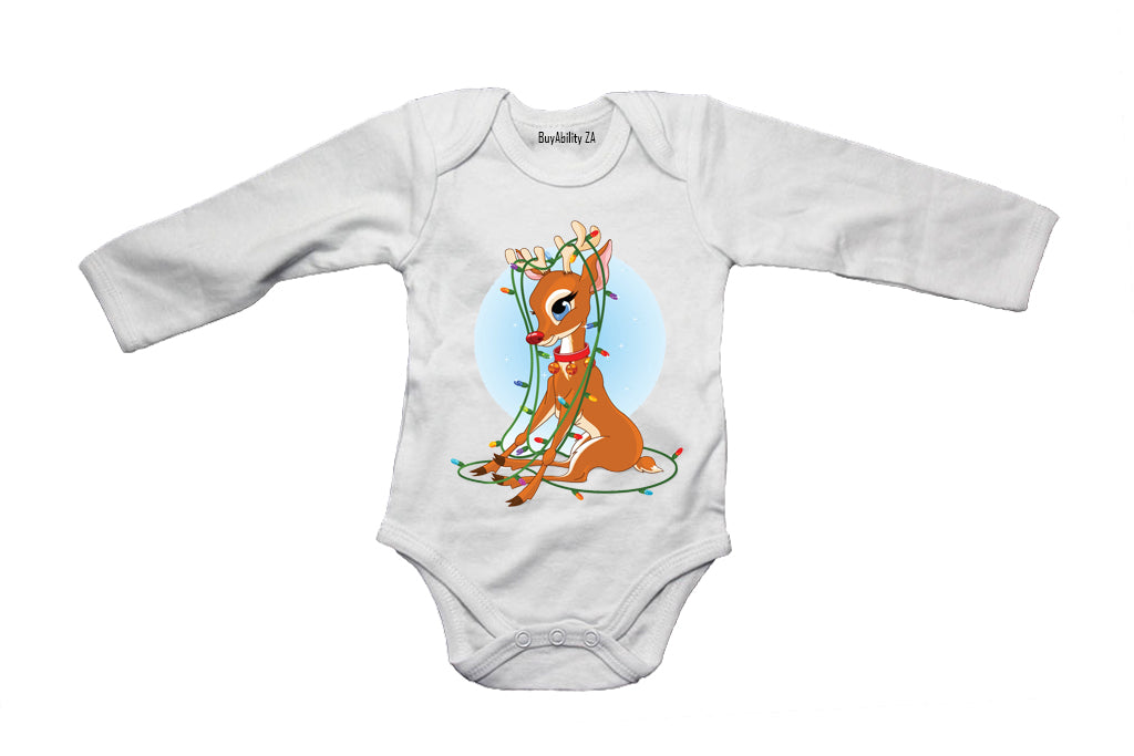 Christmas Reindeer Lights - Baby Grow
