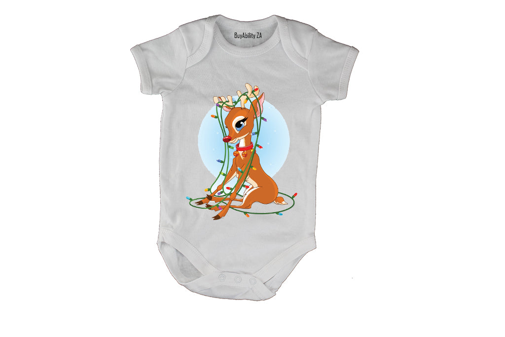 Christmas Reindeer Lights - Baby Grow