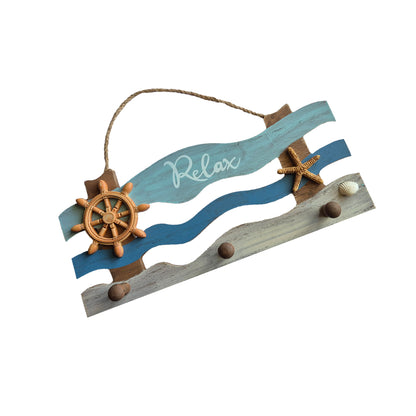Relax - Wooden Nautical Coat Hook Wall Display