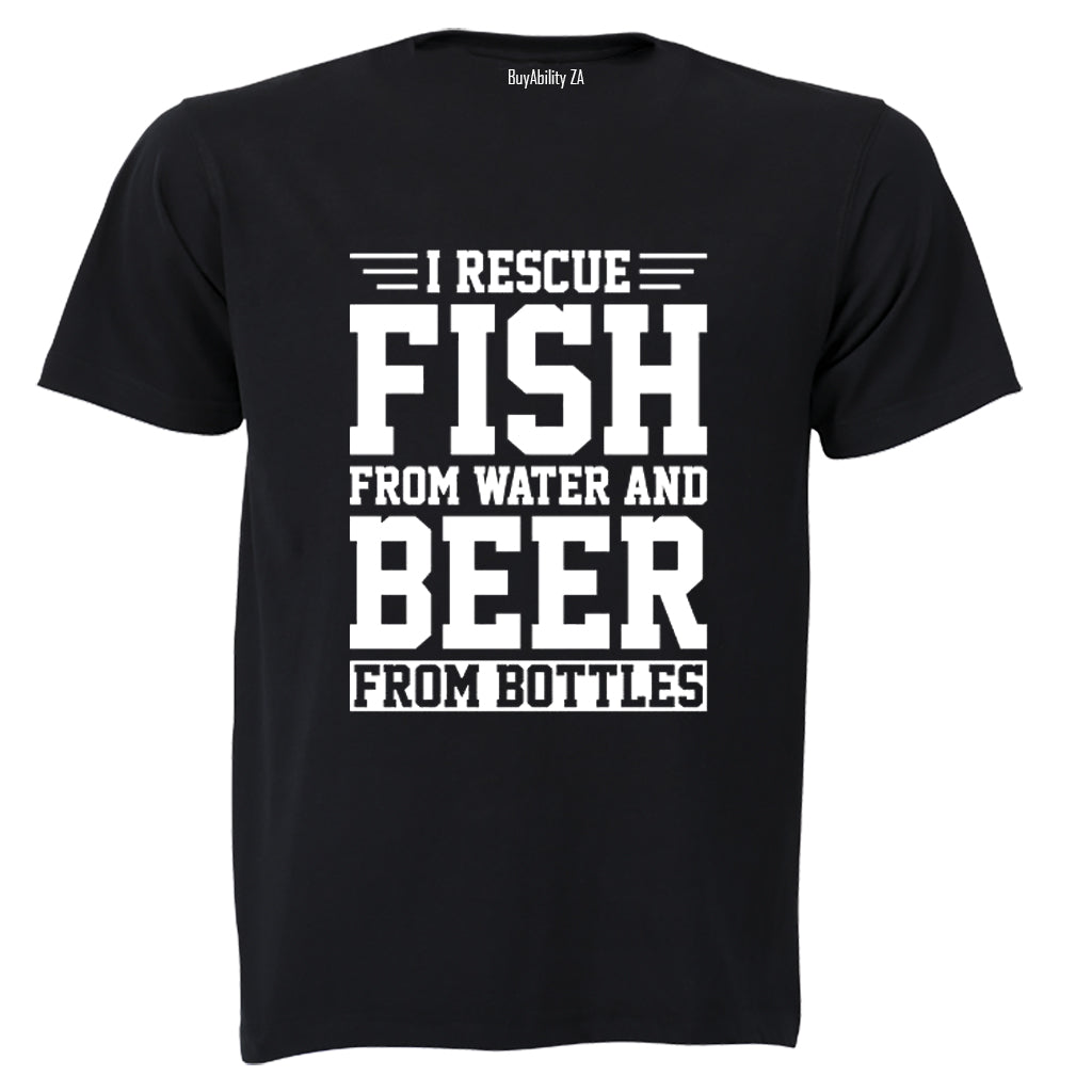 Rescue Fish and Beer - Adults - T-Shirt - BuyAbility South Africa