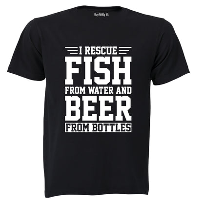 Rescue Fish and Beer - Adults - T-Shirt - BuyAbility South Africa