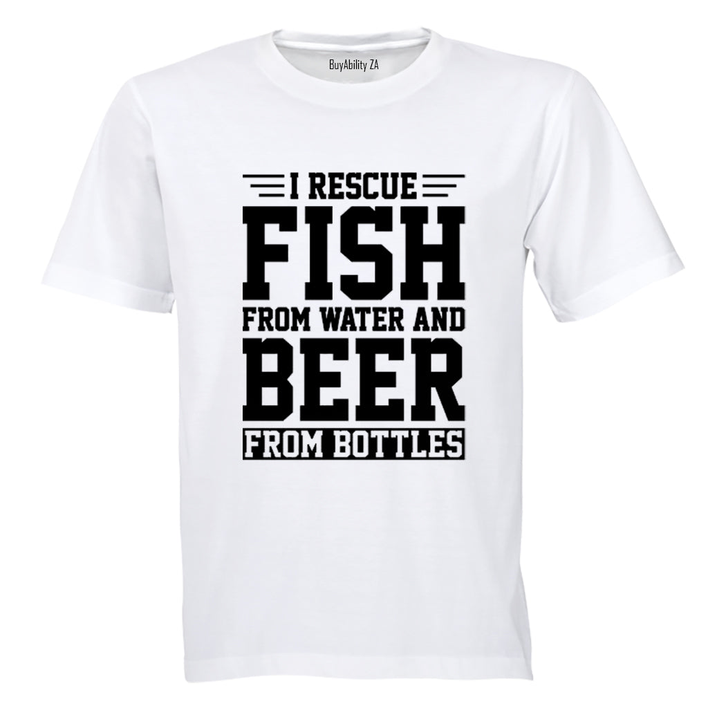 Rescue Fish and Beer - Adults - T-Shirt - BuyAbility South Africa