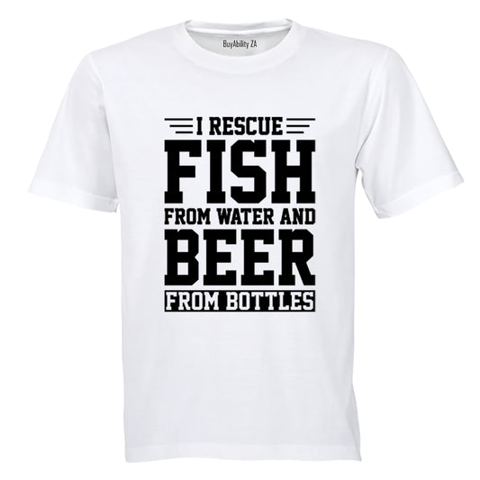 Rescue Fish and Beer - Adults - T-Shirt - BuyAbility South Africa