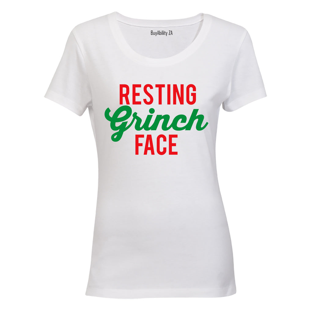 Resting Grinch Face - Christmas - Ladies - T-Shirt