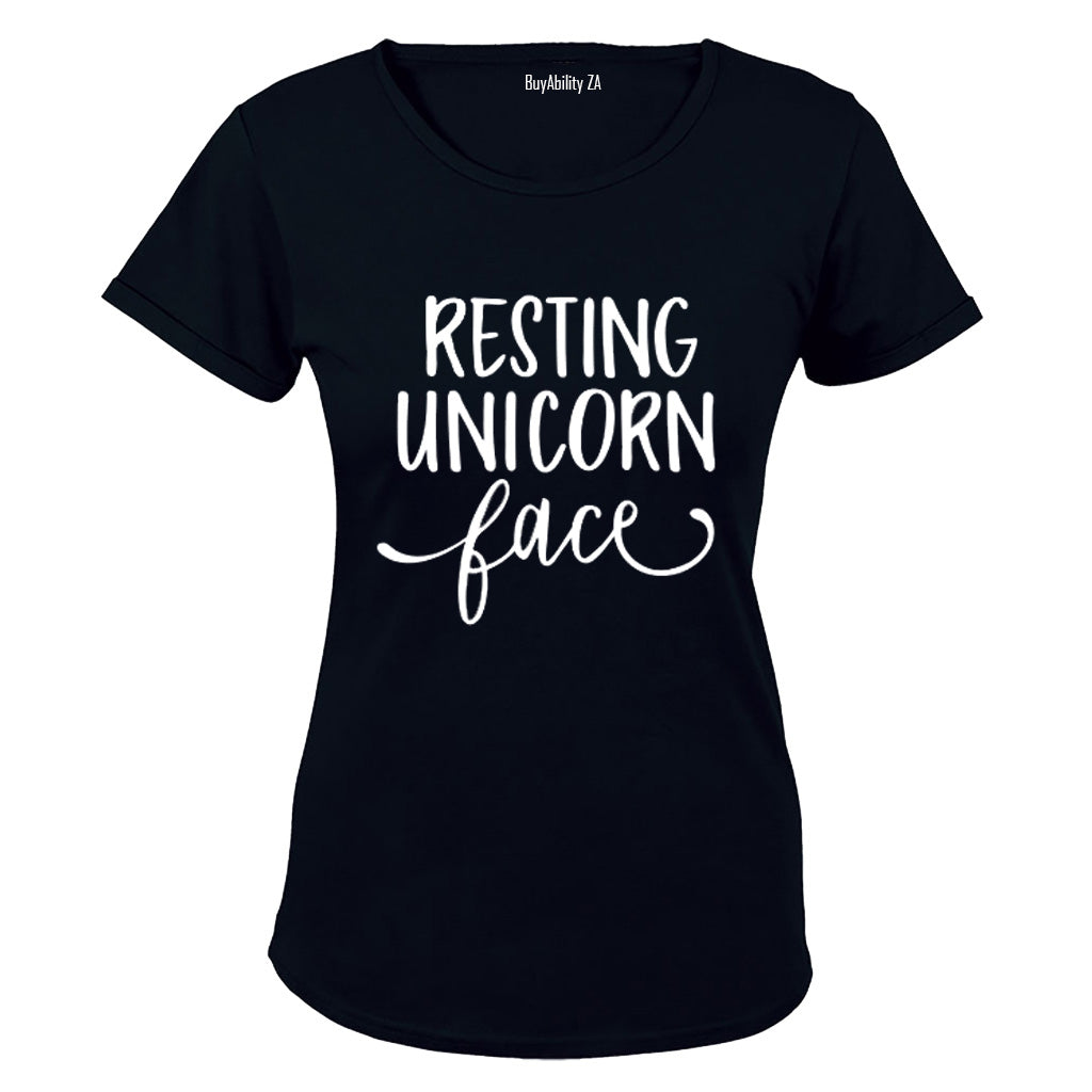 Resting Unicorn Face - Ladies - T-Shirt
