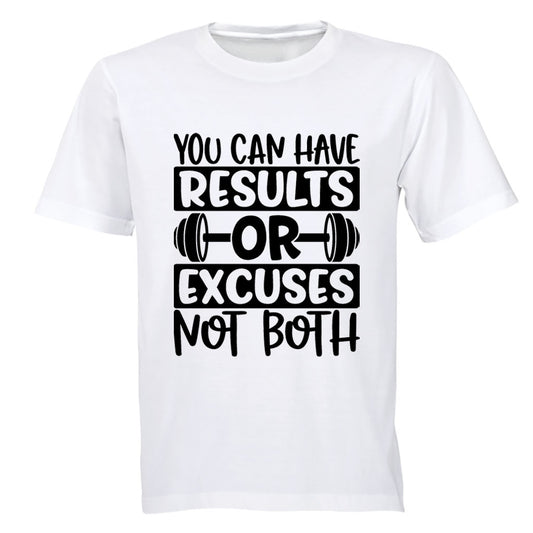 Results Or Excuses - Gym - Adults - T-Shirt - BuyAbility South Africa