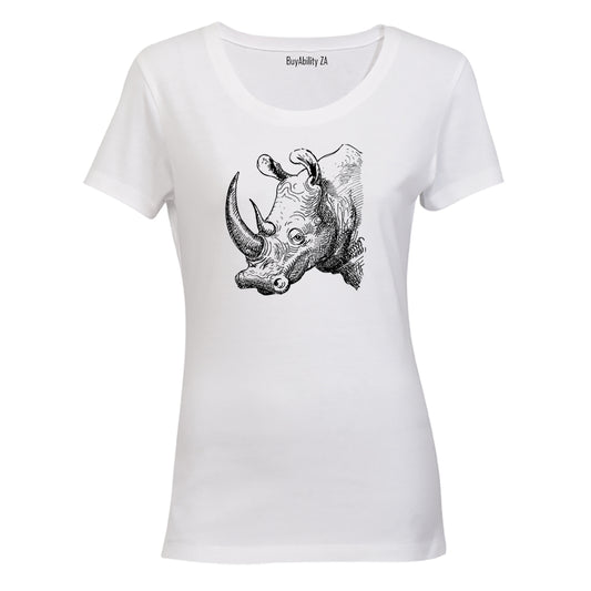 Rhino Sketch - Ladies - T-Shirt