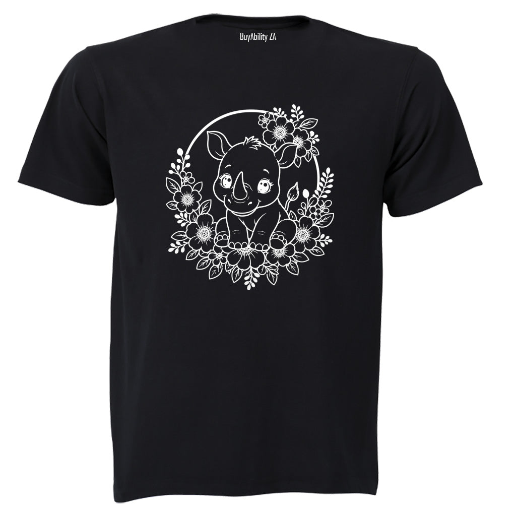 Rhino Wreath - Kids T-Shirt - BuyAbility South Africa