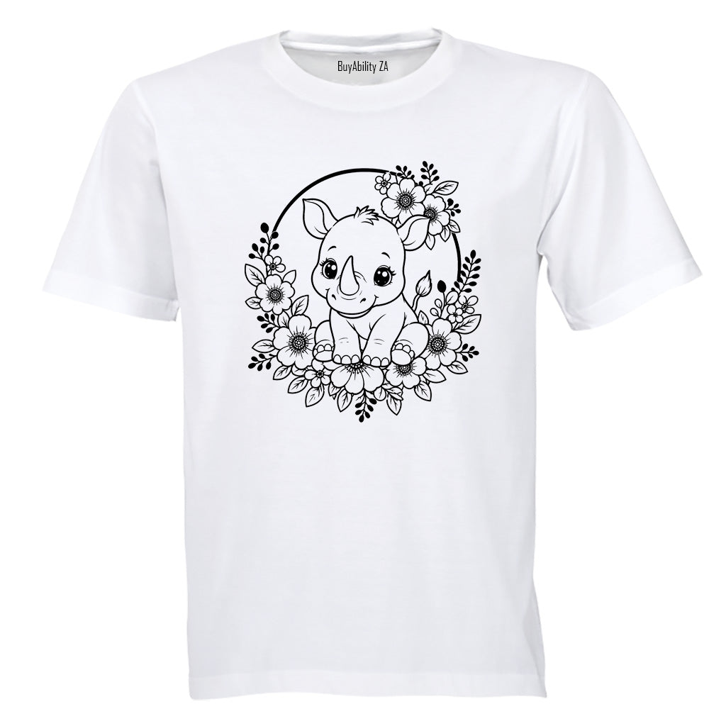 Rhino Wreath - Kids T-Shirt - BuyAbility South Africa