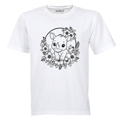 Rhino Wreath - Kids T-Shirt - BuyAbility South Africa