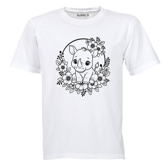 Rhino Wreath - Kids T-Shirt - BuyAbility South Africa