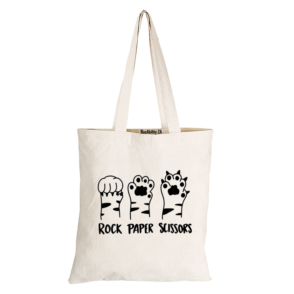 Rock Paper Cat Paws - Eco-Cotton Natural Fibre Bag - BuyAbility South Africa