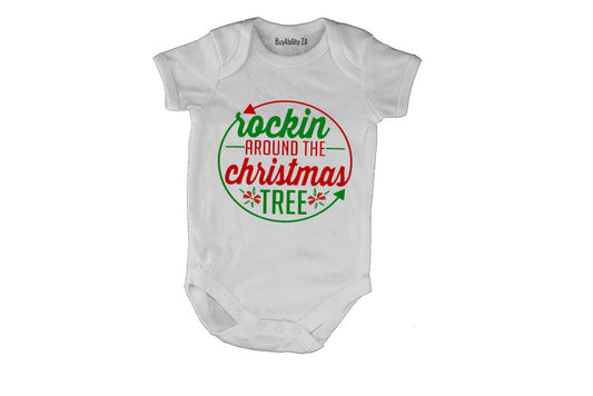 Rockin' Around the Christmas Tree - Circular - Baby Grow