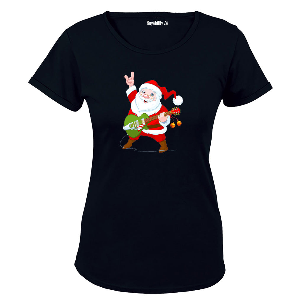 Rocking Santa - Christmas - Ladies - T-Shirt