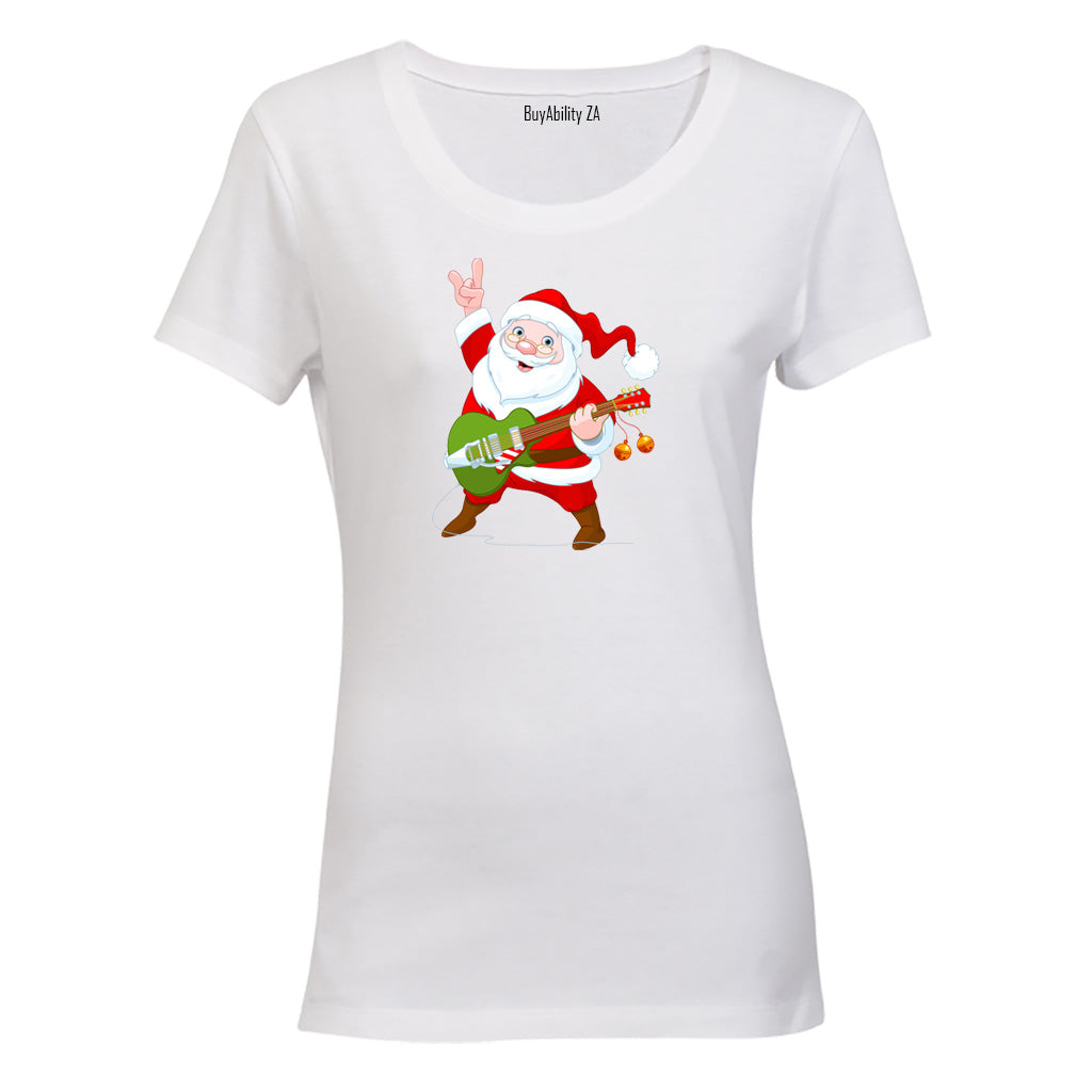 Rocking Santa - Christmas - Ladies - T-Shirt