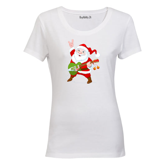 Rocking Santa - Christmas - Ladies - T-Shirt