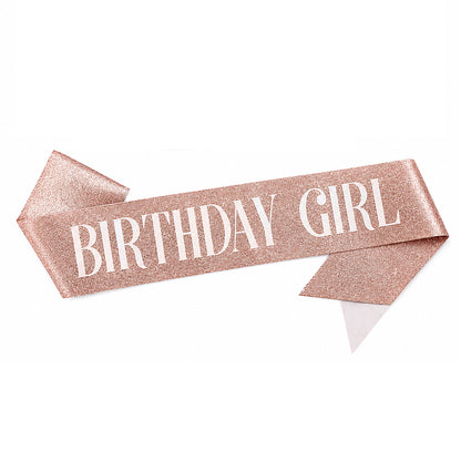 Birthday Girl Rose Gold Tiara & Sash Set