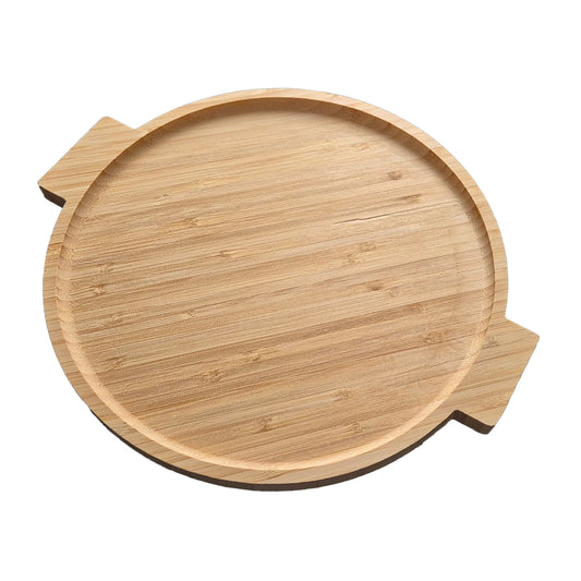 Round Bamboo Serving Tray With Handles - BuyAbility