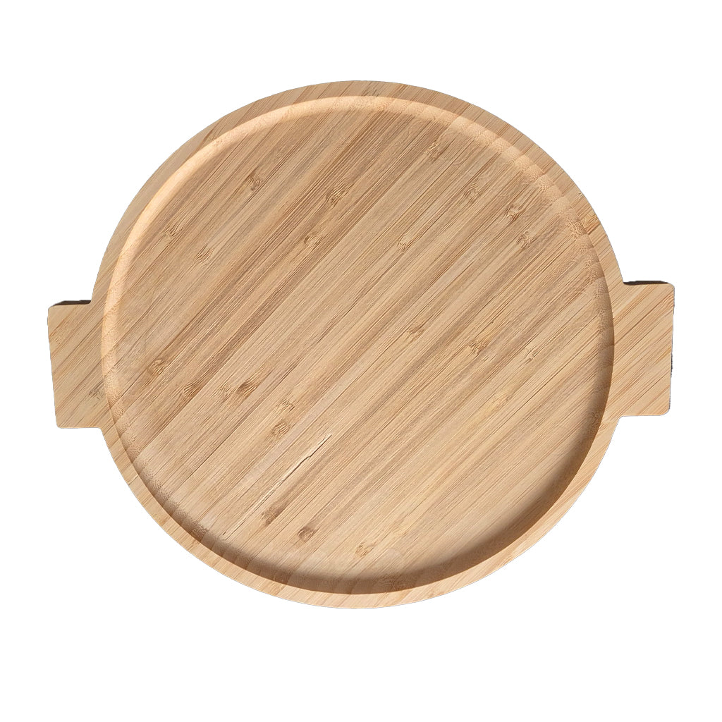 Round Bamboo Serving Tray With Handles - BuyAbility