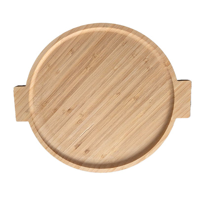 Round Bamboo Serving Tray With Handles - BuyAbility