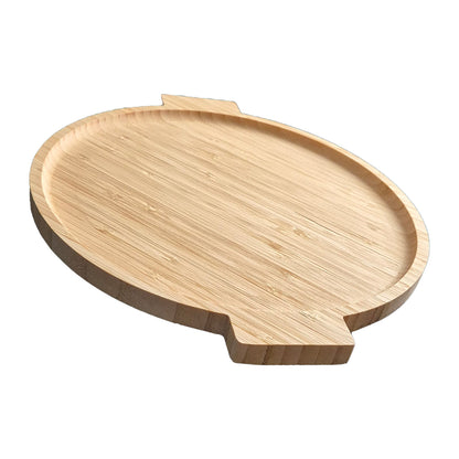 Round Bamboo Serving Tray With Handles - BuyAbility