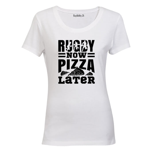 Rugby and Pizza - Ladies - T-Shirt - BuyAbility South Africa