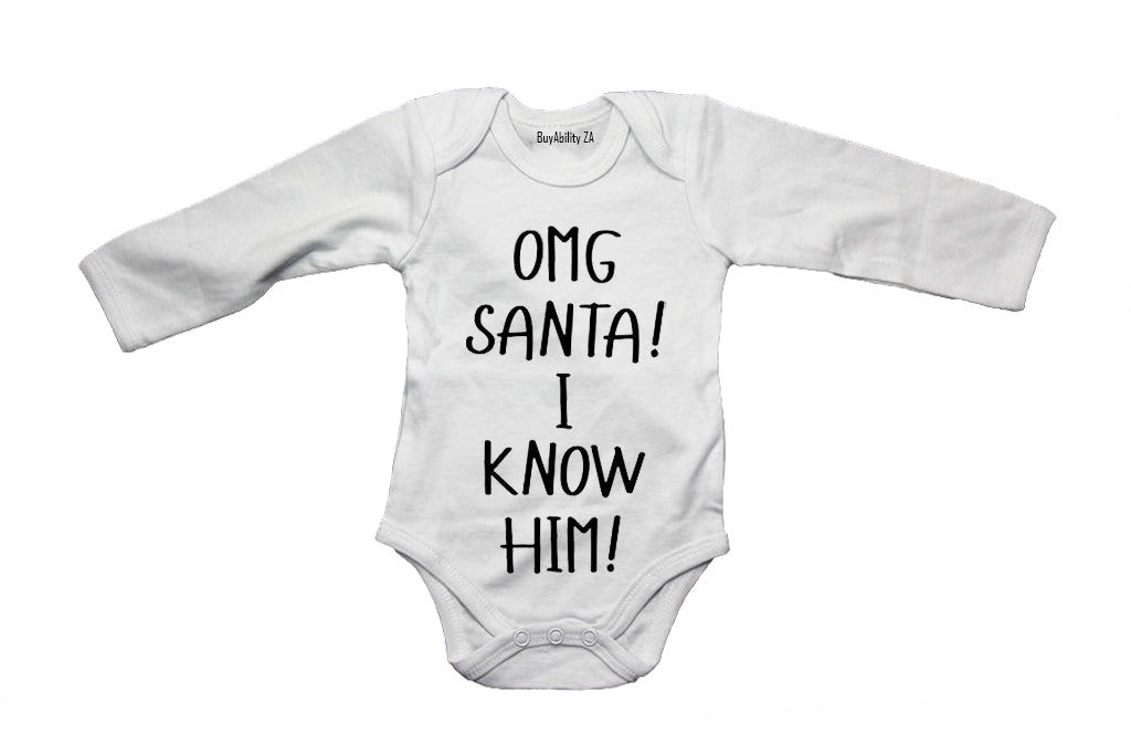 Santa - I Know Him - Christmas - Baby Grow