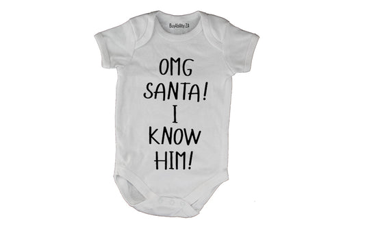 Santa - I Know Him - Christmas - Baby Grow